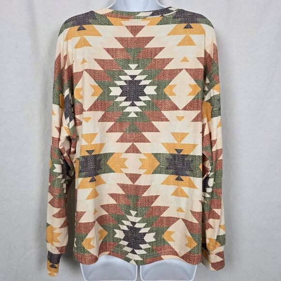 Cruel Denim Aztec Print Long Sleeve Top Size XL - Picture 4 of 7
